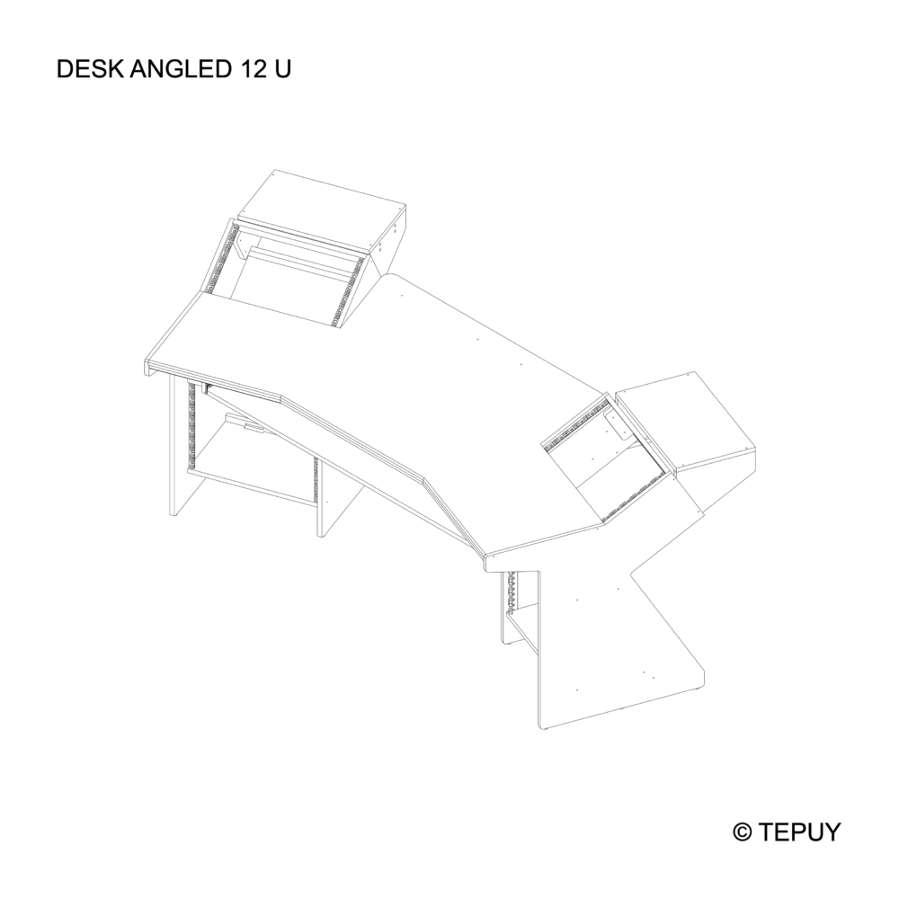 Studio Desk - Angled - 12U - Image 3